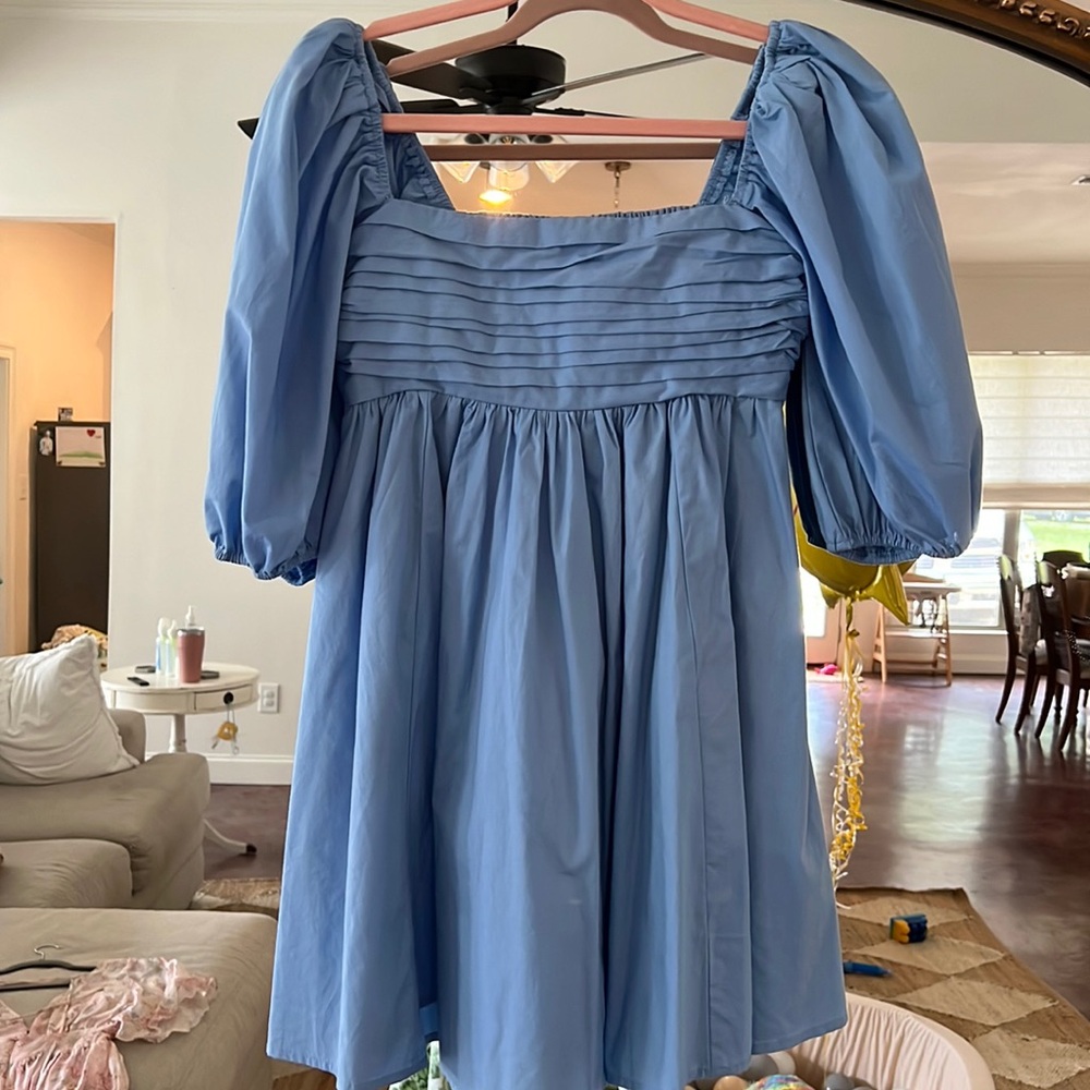 Abercrombie Emerson Poplin Puff Sleeve Mini Dress